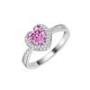 S925 Halo 6x6mm Heart Zirconia Pave Ring