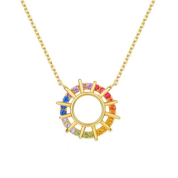 S925 Luxury Rotate Rainbow Cubic Zirconia Necklace