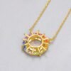 S925 Luxury Rotate Rainbow Cubic Zirconia Necklace