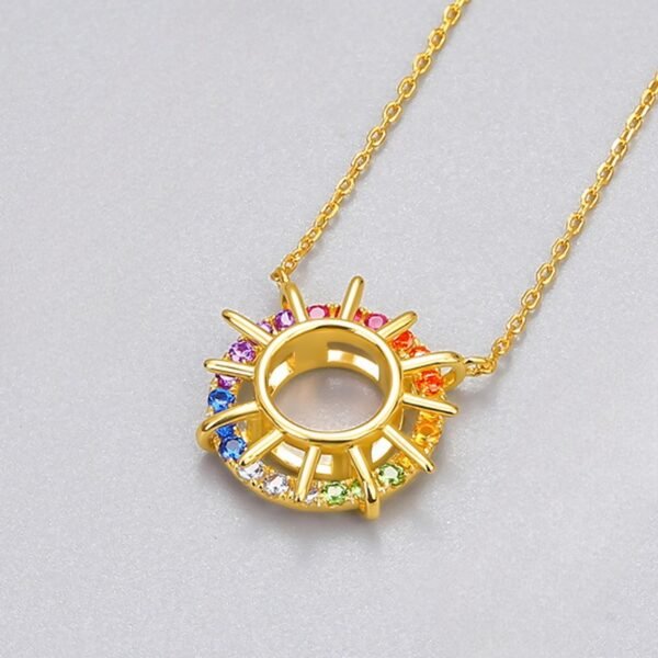 S925 Luxury Rotate Rainbow Cubic Zirconia Necklace