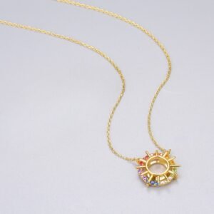 S925 Luxury Rotate Rainbow Cubic Zirconia Necklace