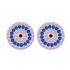 S925 Pink & Blue Pave Zirconia Round Earrings