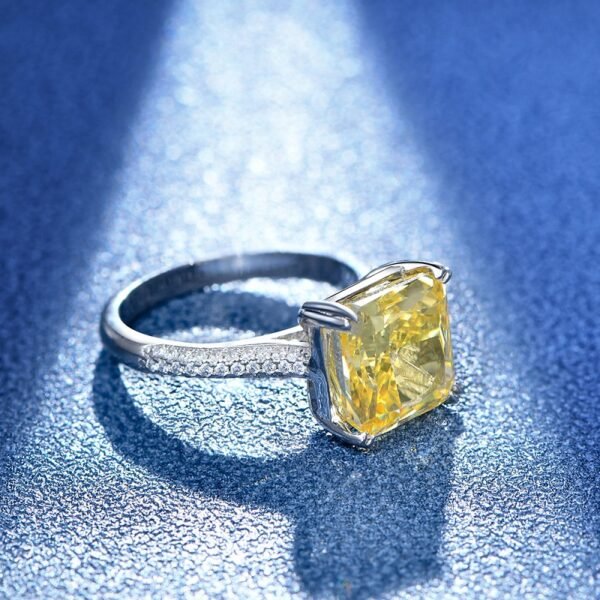 S925 Princess Cut Cubic Zirconia Triple Row Pave Ring