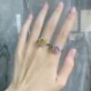 S925 Silver Double Halo 8x8mm Heart CZ Ring