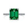 S925 Silver Emerald Cut Cubic Zirconia Pave Ring