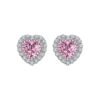 S925 Silver Halo 88mm Heart CZ Stud Earrings