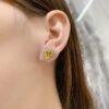S925 Silver Halo 88mm Heart CZ Stud Earrings