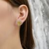 S925 Silver Halo 88mm Heart CZ Stud Earrings