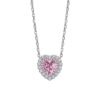 S925 Silver Halo 8x8mm Heart CZ Necklace