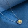 S925 Silver Halo 8x8mm Heart CZ Necklace
