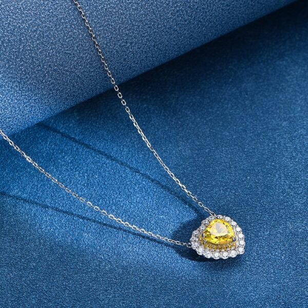S925 Silver Halo 8x8mm Heart CZ Necklace
