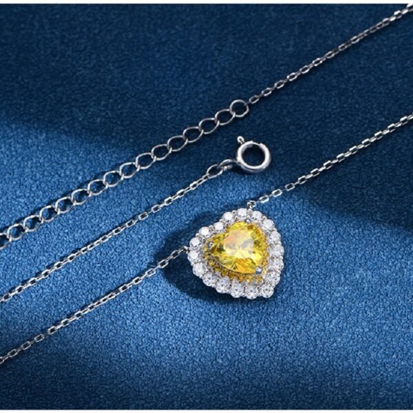 S925 Silver Halo 8x8mm Heart CZ Necklace