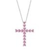 S925 Silver Heart-shaped CZ Cross Necklace