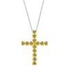 S925 Silver Heart-shaped CZ Cross Necklace