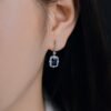 S925 Silver Lab Sapphire Emerald Ruby Dangle Earrings