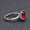 S925 Silver Oval Cubic Zirconia Pave Ring