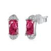 S925 Silver Ruby Emerald Sapphire Fine Jewelry Stud Earrings