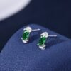 S925 Silver Ruby Emerald Sapphire Fine Jewelry Stud Earrings