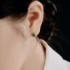 S925 Silver Ruby Emerald Sapphire Fine Jewelry Stud Earrings