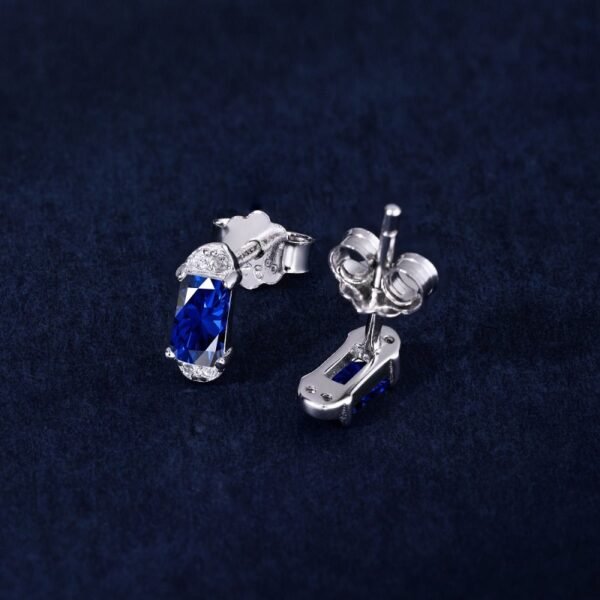 S925 Silver Ruby Emerald Sapphire Fine Jewelry Stud Earrings