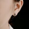S925 Silver Ruby Emerald Sapphire Fine Jewelry Stud Earrings