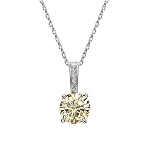 S925 Silver Simple Round Cubic Zirconia Necklace