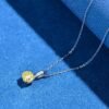 S925 Silver Simple Round Cubic Zirconia Necklace