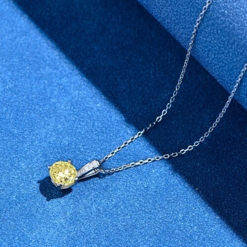 S925 Silver Simple Round Cubic Zirconia Necklace
