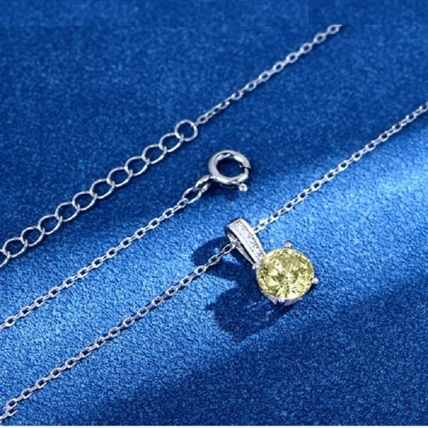 S925 Silver Simple Round Cubic Zirconia Necklace