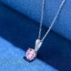 S925 Silver Simple Round Cubic Zirconia Necklace