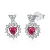 S925 Silver Sparkling Heart Shape Zirconia Drop Earrings