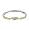 S925 Silver Yellow Round Zirconia Tennis Bracelet