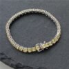 S925 Silver Yellow Round Zirconia Tennis Bracelet