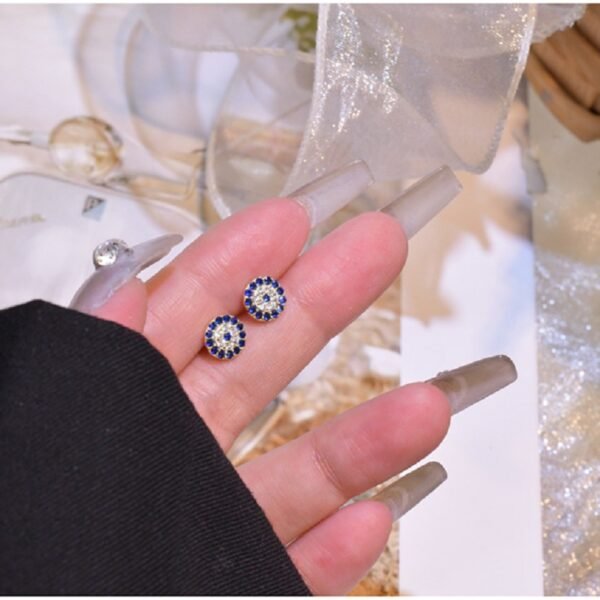S925 Sterling Silver Round Full Diamond Mini Stud Earrings