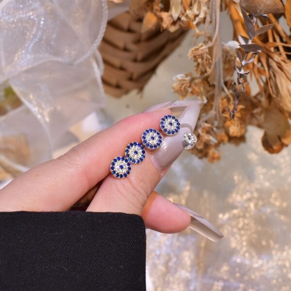 S925 Sterling Silver Round Full Diamond Mini Stud Earrings