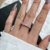 S925 Sweet Fashion Pink Heart Cubic Zirconia Ring