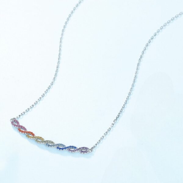 S925 Sweet Twist Rainbow Cubic Zirconia Necklace