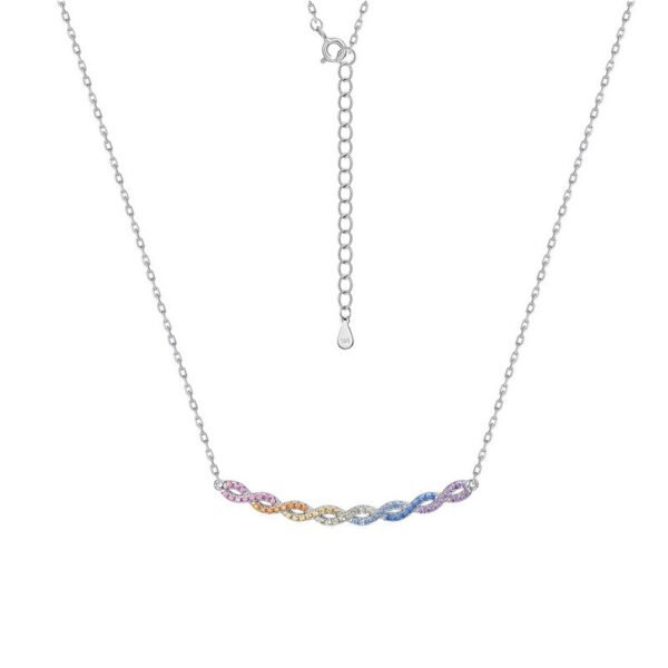 S925 Sweet Twist Rainbow Cubic Zirconia Necklace