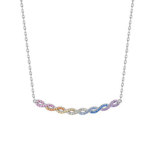 S925 Sweet Twist Rainbow Cubic Zirconia Necklace