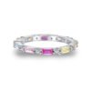 Share Prongs Emerald Cut Rainbow Cubic Zirconia Band