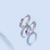 Shiny Round Rainbow Cubic Zirconia Hoop Earrings