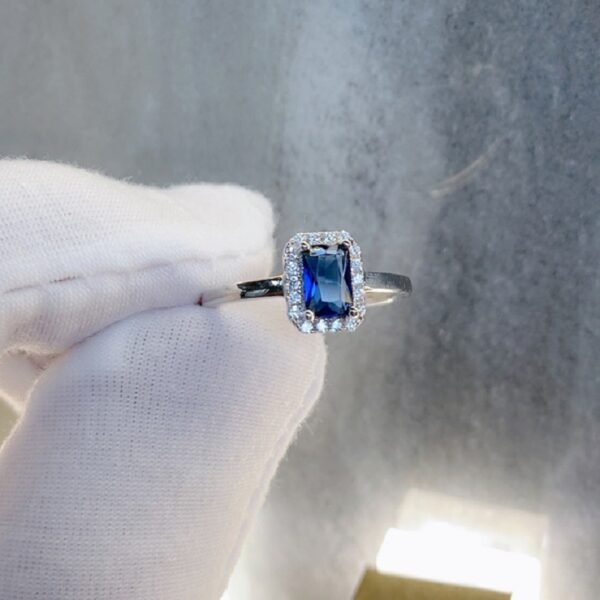 Simple Halo Radiant Cut Cubic Zirconia S925 Ring