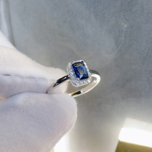Simple Halo Radiant Cut Cubic Zirconia S925 Ring