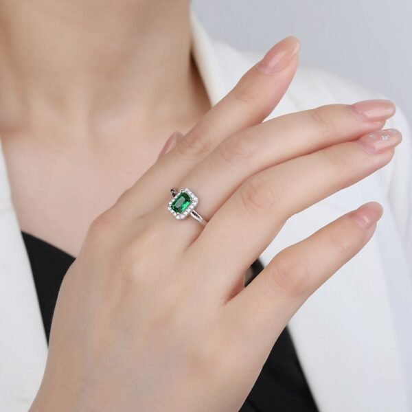 Simple Halo Radiant Cut Cubic Zirconia S925 Ring