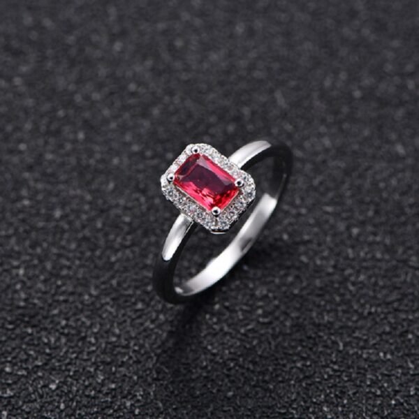 Simple Halo Radiant Cut Cubic Zirconia S925 Ring