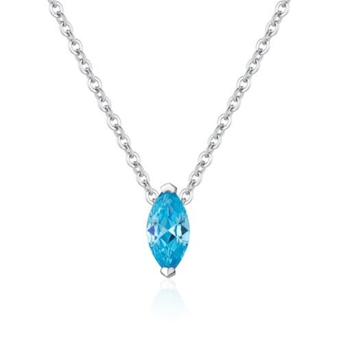 Simple Marquise Blue Zirconia S925 Necklace