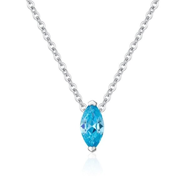 Simple Marquise Blue Zirconia S925 Necklace