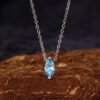 Simple Marquise Blue Zirconia S925 Necklace