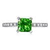 Simple S925 Silver Princess Cut Cubic Zirconia Pave Ring