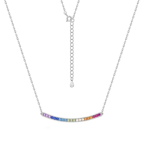 Simple Single Row Rainbow Cubic Zirconia S925 Necklace
